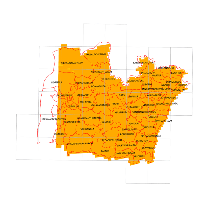 Storm surge inundation map for cyclone with wind speed 